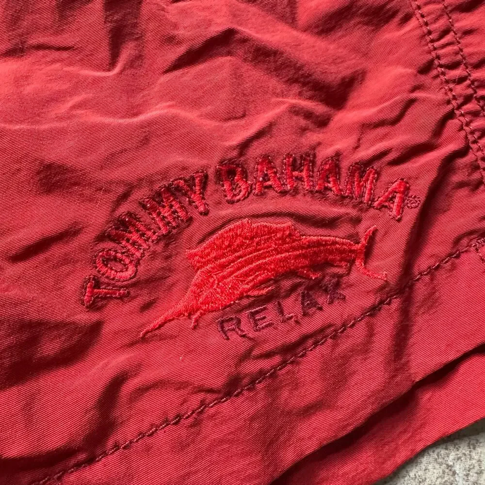 Tommy Bahama Relax Elastic Waist Swim Trunks Men’s Size XL Red Orange‎ Lined
